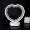 Lampada da tavolo in cristallo a cuore con quarzo grezzo bianco e luce notturna per camera da letto - Cristallo di rocca