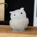 Crystal crushed stone resin owl figurine cute animal desktop decoration for living room desk - White Crystal