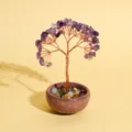 Amethyst Crystal Money Tree Bonsai Fortune Tree in Ceramic Pot for Home Decor Desktop - 9 Branches 9 Beads / Amethyst