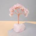 Rosenquarz Kristall Geldbaum Ornament mit Naturstein Basis und Kupferdraht Zweig Dekoration. - Rosa Kristall (Rosa Kristall Basis)
