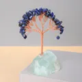 Natürlicher Lapislazuli Kristall Lebensbaum Geldbaum mit Rohfluorit Basis für Inneneinrichtung - Lapislazuli (Grüne Fluorit Basis)
