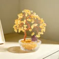 Natural citrine money tree crystal wealth tree office desk decoration feng shui crystal bonsai ornament - Citrine Money Tree (with Amethyst Cluster)