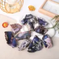Tranches d'agate fleur de cerisier bleue naturelle pierre brute cristal déco 1pc - 4-7cm