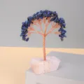 Lapislazuli Kristall Geldbaum auf Rosenquarz Rohstein Basis fuer die Buerodeko - Lapislazuli (Rosa Kristall Basis)