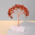 Handgefertigter roter Jaspis Kristall Geldbaum Edelstein Kupferdraht Bonsai Dekoration - Roter Jaspis (Rosa Kristall Basis)