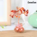 Mini Natuurlijke Kristal Boom Carnool Edelsteen Geld Boom Voor Bureau Decoratie - Rode agaat