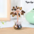 Mini Kristal Boom Tijoroog Edelsteen Draad Gewikkelde Geld Boom Desktop Decoratie - Tijgeroog stenen armband