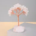 Rosenquarz Kristallbaum Geldbaum Edelstein Bonsai Heilung Büro Heim Dekor Ornament - Weißer Kristall (Rosa Kristall Basis)