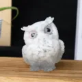Crystal resin owl figurine white crushed stone cute home decor tabletop ornament variant - Howlite