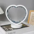 Hartvormig kristallen nachtlampje met ruwe stenen, USB aangedreven sfeerlamp voor slaapkamer - Celestien