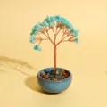 Arbre à Argent en Cristal Bonsaï Feng Shui Arbre de Pierre Précieuse Décoration Maison - 9 Branches 9 Perles / Amazonite