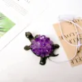 Natural amethyst crystal turtle ornament desktop decoration with USB power cable - Amethyst Turtle / With LED Lights