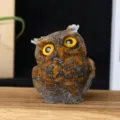 Crystal Crushed Stone Epoxy Resin Owl Figurine Cute Creative Home Living Room Desktop Ornament - Tiger's Eye