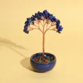 Arbre à monnaie en pierres précieuses cristal décoration bonsai chance bureau maison. - 9 Branches 9 Perles / Lapis-lazuli