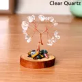 Arbre d'argent en cristal de quartz clair et pierre précieuse pour décoration de bureau. - Cristal blanc