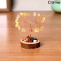 Arbre de vie en cristal de citrine naturelle fil de cuivre fait main décoration bureau - Citrine