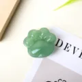 Natürlicher grüner Jade Kristall Mini Katzenpfote Schnitzerei DIY Accessoire süß - Grüner Aventurin