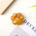 Natürlicher Jade Kristall Mini Katzenpfote Schnitzerei DIY Zubehör, gelber Edelstein Anhänger. - Orangener Aventurin