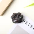 Natural gemstone mini cat paw carving, healing crystal pocket stone for DIY jewelry making. - Gray Feldspar