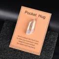 Pocket hug crystal stone raw quartz point gift card with warm message for loved ones. - Electroplated Aura