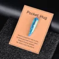 Blue electroplated crystal stone pocket hug with greeting card gift for friends and family - Plated Blue