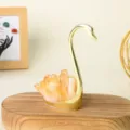 Citrien kristal zwaan ornament goud metaal desktop ruwe steen aromatherapie decor variant - Enkele Zwaan (Gele Kristal Tand)