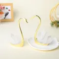 Gouden zwaan natuurlijke witte kristallen cluster bureaublad ornament kristal ambacht aroma - Paar Zwanen (Witte Enkele Kristal)