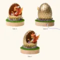 Crystal Dinosaur Egg Night Light Wooden Base LED Bedside Ambient Light Decor Gift - Red Dinosaur Egg Night Light