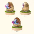 Dinosaur egg crystal night light, cute resin dragon ornament with amethyst base variant. - Gradient Dinosaur Egg Night Light
