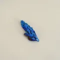 Natural blue crystal rough ore specimen peacock feather shape healing stone home decor item - 50.00g / Blue
