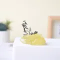 Figura de minero en cristal bruto natural hecho a mano adorno muestra modelo variante. - Cristal Amarillo Minero