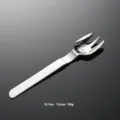 Stainless steel children's fork with cute koala bear pattern stamp, detail view, 15.7cm. - Bear Fork / 15.7cmx3.2cm