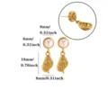 18K Gold Plated Pearl Shell Dangle Earrings Vintage Elegant Jewelry for Women SKU - E7303G