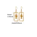Vintage gold plated fish rectangular drop earrings for women elegant jewelry accessories gift - E7304G