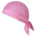Rosa Outdoor Radsport Kappe Detailansicht, atmungsaktives Sporttuch mit Band zum Binden. - Einheitsgröße / Rosa
