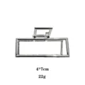Molla per capelli geometrica in metallo argentato, design rettangolare compatto, dettaglio. - 7cm / Argento