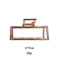 Molla per capelli geometrica in metallo oro rosa, accessorio chic 4x7cm per styling. - 7cm / Oro rosa