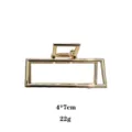 Molla per capelli rettangolare in metallo dorato media dimensione accessorio - 7cm / Oro