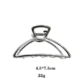 Molla per capelli in metallo argentato, forcina geometrica cava, accessorio elegante 4,5x7,5cm. - 7.5cm / Argento