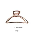 Molla per capelli in metallo oro rosa, dettaglio 4.5x7.5cm, accessorio geometrico elegante. - 7.5cm / Oro rosa