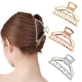 Set di mollette per capelli in metallo, fermagli geometrici medi per donne e ragazze. - 7.5cm / Set 3 / 3 Pezzi/Confezione