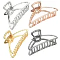 Set di mollette per capelli in metallo media artiglio squalo accessori capelli - 7.5cm / Set 4 / 4 Pezzi