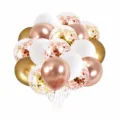 30pcs balloon set metallic gold rose gold white confetti balloons for party decoration - Gold Rose Gold White Sequin Combination (Set Two) / 30 Pieces