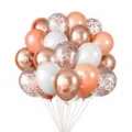 30pcs rose gold white latex balloons set confetti balloon for birthday party decor - Rose Gold White Sequin Combination (Set One) / 30 Pieces