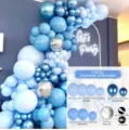 Blauw en wit ballonboog set 115st met ketting en lijm voor verjaardag huwelijk feest decoratie. - Blauw Opening Ceremonie Ballon Pakket