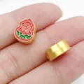 Stile cinese oro antico goccia d'olio zucca distanziatore perla braccialetto fai da te - Perla Zucca Carattere Fu (22486) / 1 Pezzo (11x10mm) / Rosso