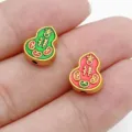 Stile cinese antico oro smalto zucca perline sfuse braccialetto fai da te accessori - Perla Distanziatrice Zucca Auspiciosa (28556) / 1 Pezzo (11x9x4mm) / rosso e verde