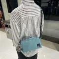 Elegante Borsa a Tracolla in Tela Uomo Borsa a Spalla Casual Viaggio Quotidiano Nu - Celeste