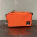 Borsa a tracolla in tela arancione per uomo e donna, borsa messenger casual quotidiana con zip. - arancio-rosso