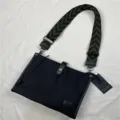 Three-box borsa a tracolla in nylon da uomo borsa a spalla con zip stile moto casual - 5 Pollici / Nero 47